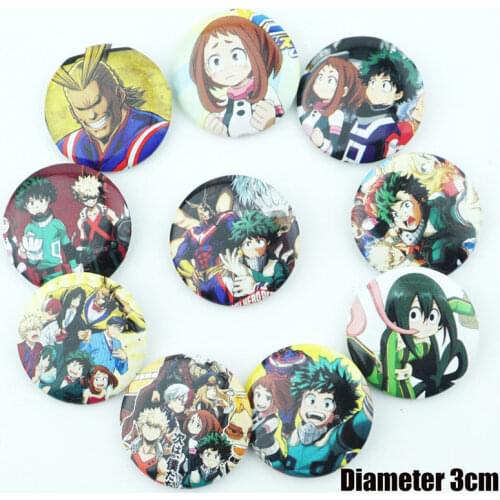 10Pcs/Set Japan Anime My Hero Academia Figure Pins Brooch Badges Chest Ornament itabag Bag Clothing Cosplay Accessoies Gift