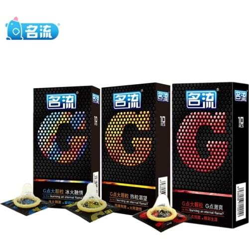 Mingliu 10pcs G-spot Condoms Preservativo Condone Big Particle Stimulation Cock Delay Ring G-point Penis Sleeve Sex Toys for Men