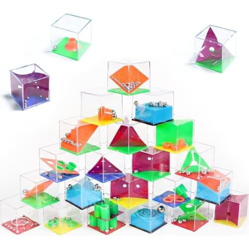 24Pcs Kids Educational Toys 3D Puzzle Maze With Bead Game For Adults Cube Cognition Puzzle Box Enfant Learning Toy Hand Games