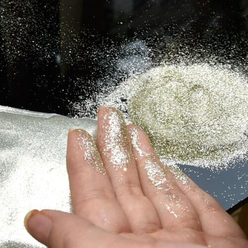 50g/Bag Champagne Gold Nail Art Glitter Powder 0.2mm Ultra-thin Sparkly Pigment Holographic Nail Art Decoration Fine Powder TE/6