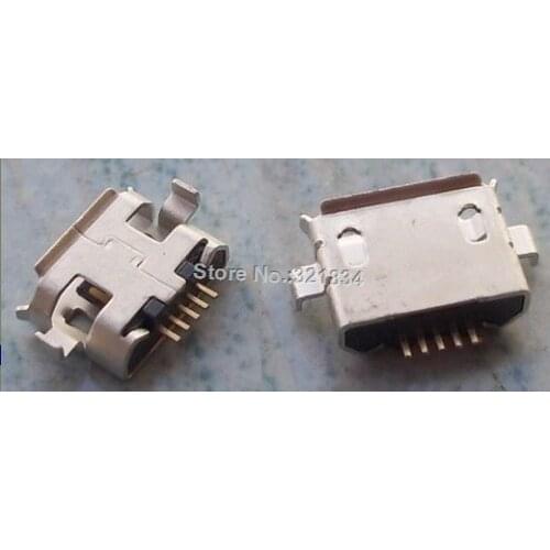 50pcs/lot micro 5pin usb female connector 1.0 Sinking plate mobile charge port