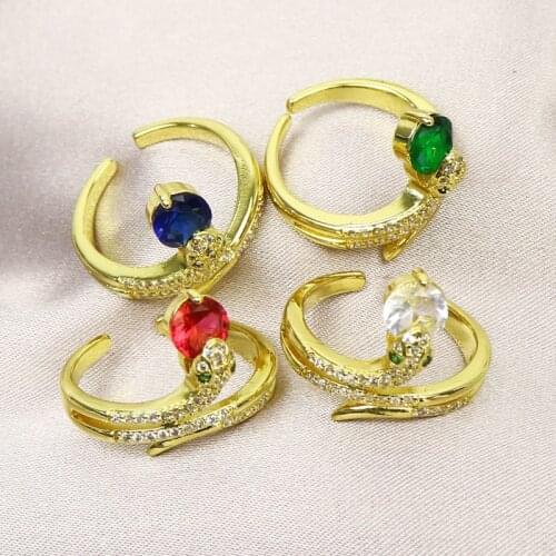 6 Piece S shape colorful Crystal jewelry rings accessories jewelys Jewelry party ring Enamel rings 51773
