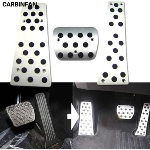 AT Aluminum Foot Rest Fuel Brake Pedal trim cover 3 pcs\ set Sticker For Mazda CX-5 CX5 2012 2013