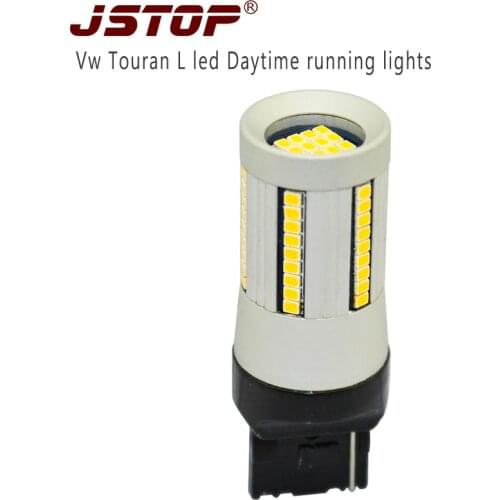 JSTOP car led Daytime running lights 12VAC high quality Daytime bulbs W21W exterior lamps T20 7440 12W Canbus No error Day Light
