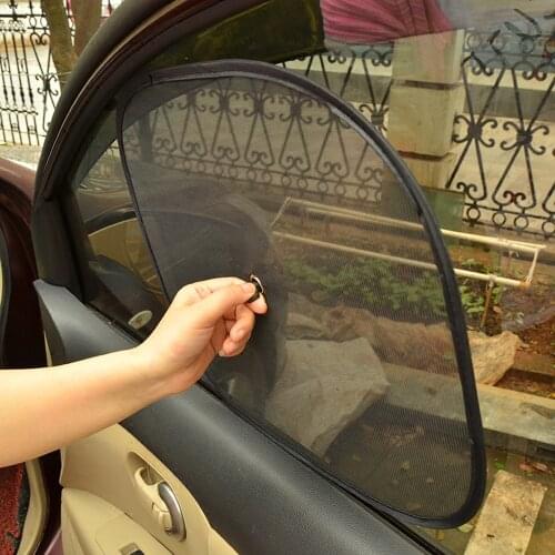 Car Curtains UV Mesh Sun Shades Car-styling 2Pcs/Set Sucker Sunshade Blocker Black 44*36cm For Front Side and Rear Window