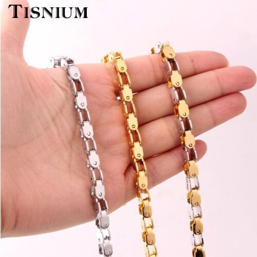 5mm Gold Color Accessory Box Chain Stainless Steel Necklaces Men Women Hip Hop Boy Choker Fashion Jewelry Accessory Holiday Gift