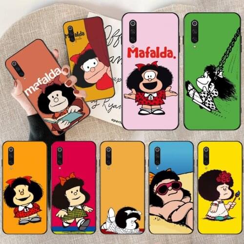Cute Cartoon Girl Mafalda Painted Phone Case for Xiaomi Mi Note 10 Lite Mi 9T Pro xiaomi 10 10 CC9 Pro 9SE