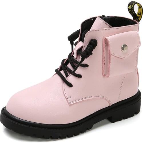 Teens Kids Black Shoes Girlish Winter 2020 For Princess ChildrenS Shoes For Autumn Girl Boy Boots Leather School 6 14 Years Old