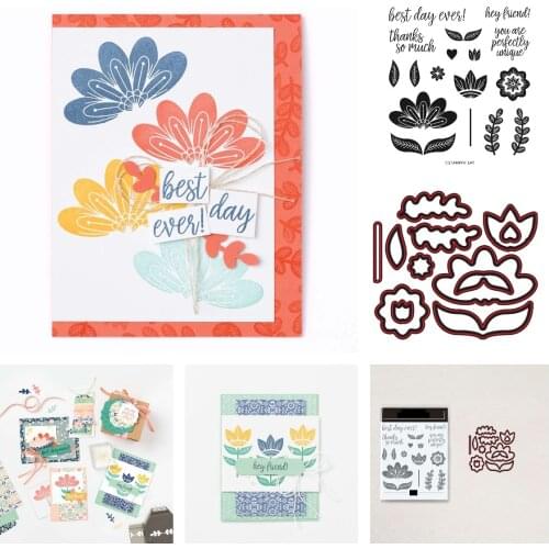 Lotus Landscape Flower Cutting Dies and Stamps Scrapbook Dariy Decoration Stencil Embossing Template Diy Greeting Card Handmade