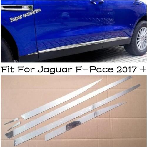 Lapetus Body Molding Door Side Line Garnish Trim Cover Protector Accent Lining Strip Fit For Jaguar F-Pace 2017 2018 2019 2020