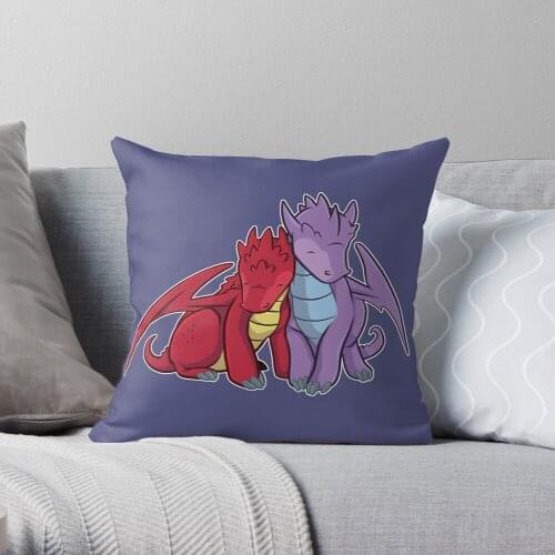 Baby Dragons Throw Pillow Cushion Cover Polyester throw pillows case on sofa home living room car seat decor 45x45cm