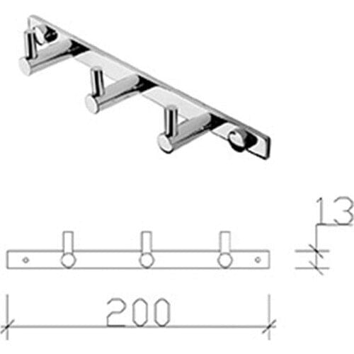 Eym Tema Prima 3 Pcs Bathroom Hanger Bornozluk Stainless Chrome Hanger