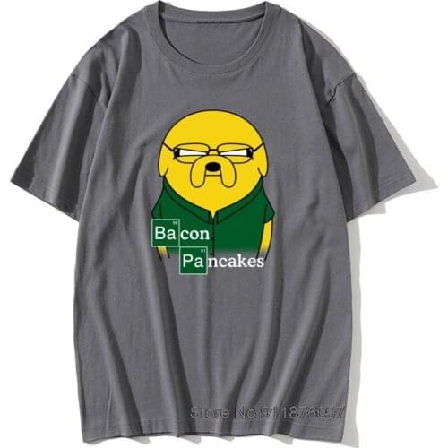 Breaking Bad Bacon Pancakes T Shirts Adventure Time Jake And Finn Cartoon Autumn Tops & Tees Discount Cotton Tshirt Men