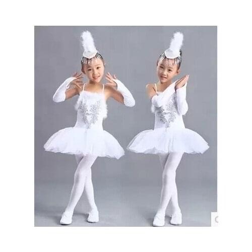 Girls Gymnastic Leotard Ballet Dance Dress White Swan Lake Costume Ballerina Dress Kids Ballet Dress For Children Ballet Tutu