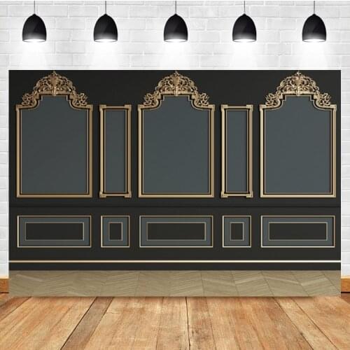 Laeacco Black Old Vintage Wall Interior Decor Baby Birthday Party Portrait Photo Background Photography Backdrop For Photo Studi