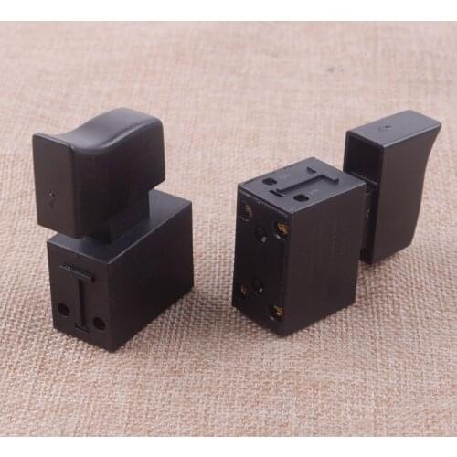 LETAOSK 2pcs New Black Latching 1NO 1NO DPST Self Locking Trigger Switch Button Electric Power Tool