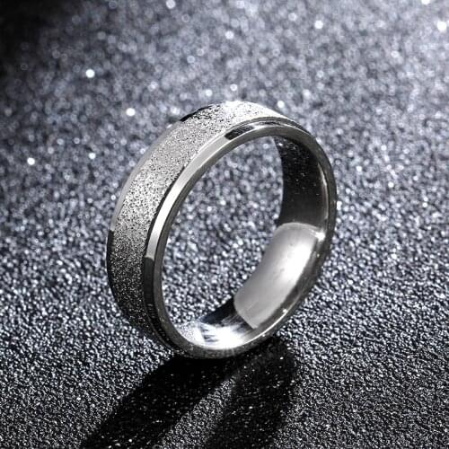 MANGOSKY 6mm Silver Color Titanium Steel Ring For Men and Women Personalized Ring Customize Ring Engraved Ring