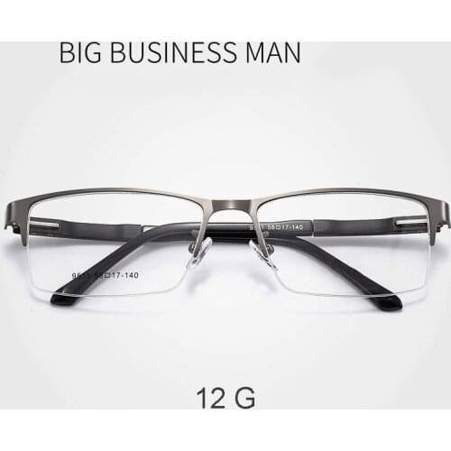 New Arrival Browline Frame Alloy Frame Eyewear Men Business Style Half Rim Rectangle Spectacles with Spring Hinges