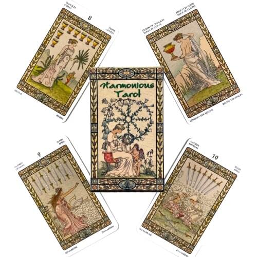 Harmonious Tarot Deck Leisure Party Table Game High Quality Fortune-telling Prophecy Oracle Cards With Guide Book