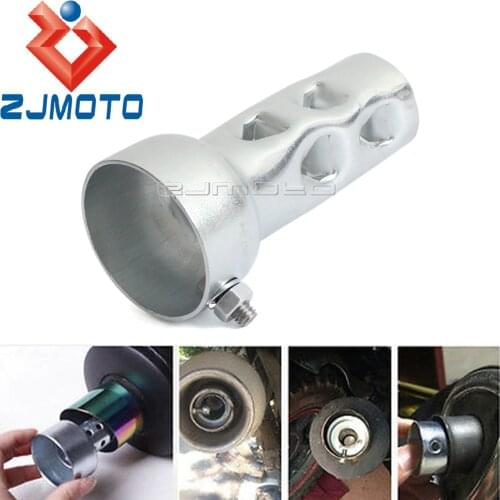 Silver Steel Motorcycle Short 4" Exhaust Baffle For 50mm/2" Drag Pipes Silencer 47mm Exhaust Pipe Baffle Universal For Harley