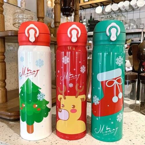 Christmas Snowman Insulation Cup Cartoon Cup Stainless Steel Straight Vacuum Water Cup Christmas Students Gift Tumbler Cup