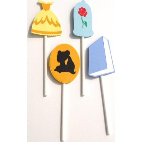 Belle Princess Cupcake Toppers wedding girls birthday bridal baby shower Party food picks