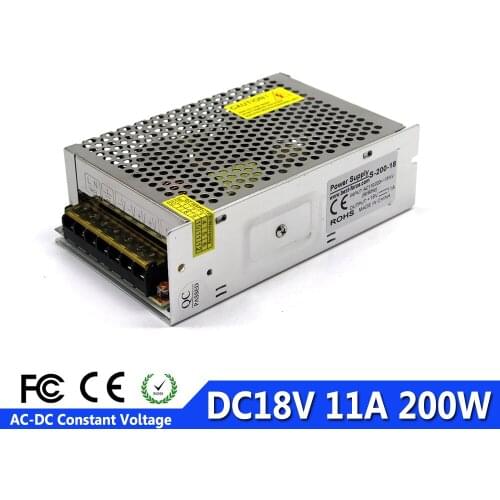 Universal Regulated 200W 11A 18V DC Switching Power Supply Adaptor Transformer AC 110V 220V for LED Strips Light Lamp CNC CCTV