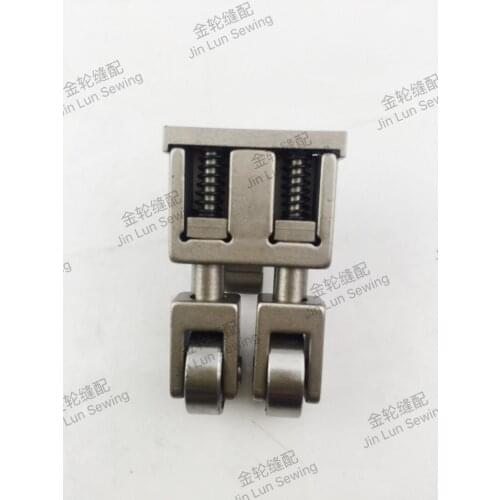 High and low roller press foot for template machine