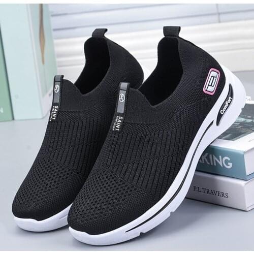 Women running shoes sneakers summer casual comfortable mesh fly woven breathable elastic light outdoor sports vulcanized shoes