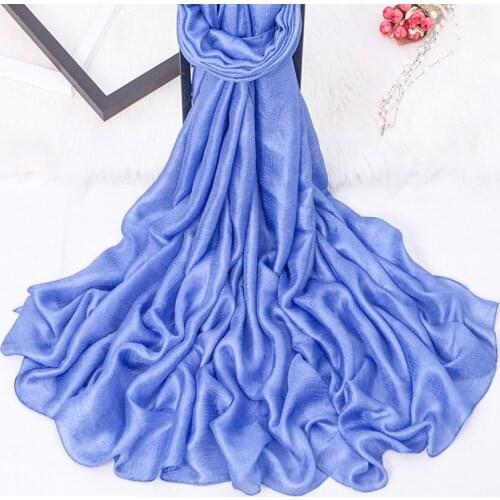 2019 Solid Color Linen Scarf Spring And Autumn Sunscreen Silk Scarf Beach Towel Shawl Polyester Satin File Scarves For Female