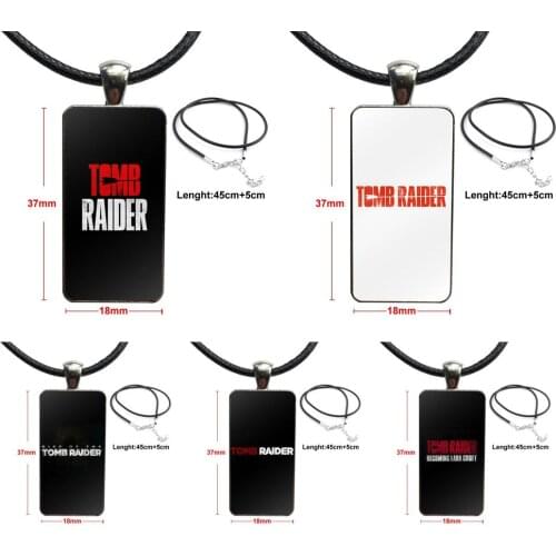 Movie Tomb Raider Logo For Women Girls Ladies Statement Best Gift Necklace Fashion Long Chain With Rectangle Necklace Jewelry