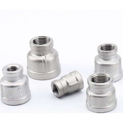 1/8" 1/4" 3/8" 1/2" 3/4" 1" 1-1/4" 1-1/2" Double Female BSP Threaded Reducer 304 Stainless Steel Pipe Plumbing Fitting Connector