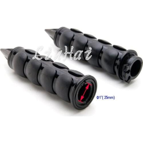1Pair 1" 25mm Black Motorcycle Billet Aluminum Rubber Handlebar Hand Grips Fit For Harley Victory Cross Country
