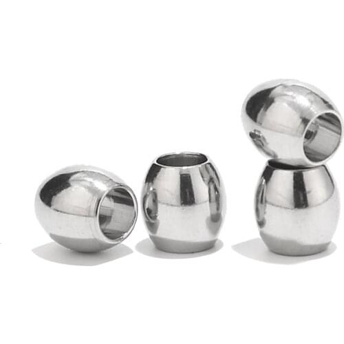 10PCS 304 Stainless Steel Beads Barrel Bead Spacer DIY Making 10x9.5mm Hole 5mm
