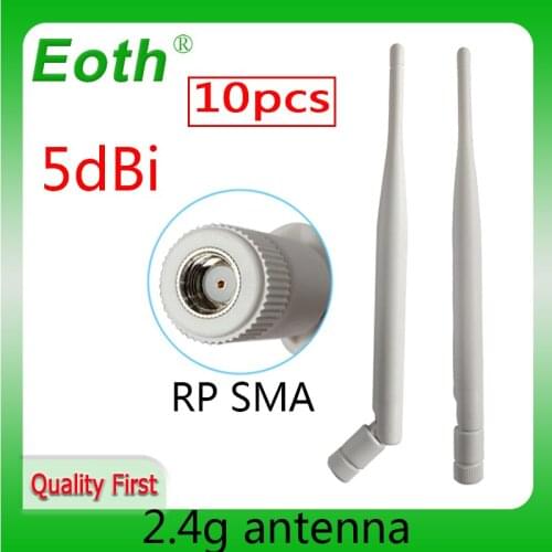 10pcs 2.4GHz Antenna wifi 5dBi RP-SMA Female 2.4 ghz antena wi fi antenne Aerial antennas antenas for Wireless wi-fi Router