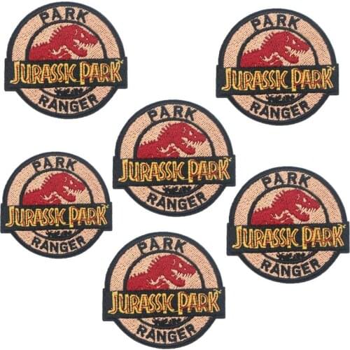 10Pcs/Set Diy Dinosaur Stripes Patch Embroidered Patches For Clothing Jurassic Park Patch Stickers Iron On Patches On Clothes