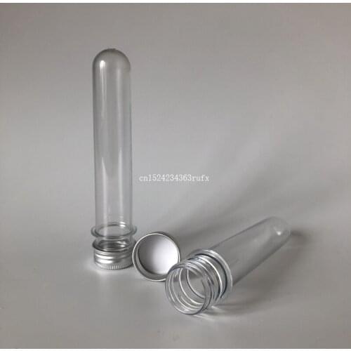300pcs 40ml Plastic Tube Bottle Candy Box Aluminum Screw Cap Empty Refillable Sample Test Pot Clear Gift Boxes Party Supplies
