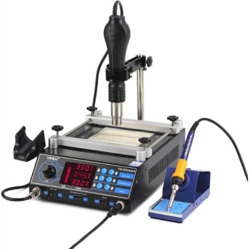 853AAA 3 in 1 hot air desoldering station BGA rework station soldering iron hot air gun welding station