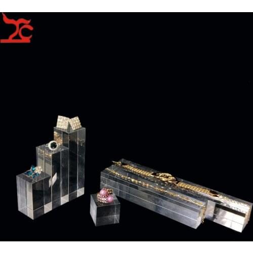 Promotion Acrylic Jewelry Display Holder Home Jewelry Shop Ring Earring Necklace Pendant Organizer Storage Stand Different High