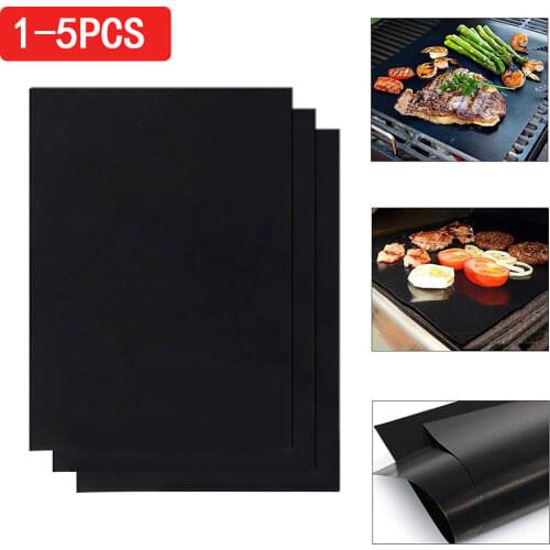 NewNon-stick BBQ Grill Mat 50x40cm Baking Mat Cooking Grilling Sheet Heat Resistance Easily Cleaned Kitchen Tools
