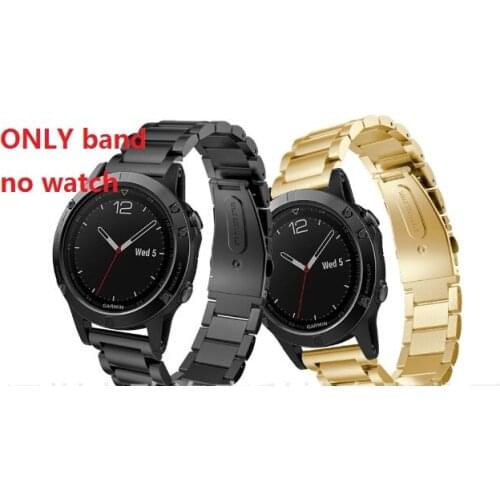 Free ship.1pc Fashion Metal Stainless Steel Watch Band Strap For Gar-min Fenix 5 GPS tracker. Fenix5 replace band strap