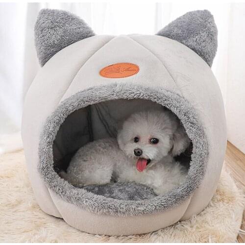 Kennel Winter Warm Four Seasons Universal Cat House Closed Pet House Type Teddy Doghouse Supplies Removable and Washable