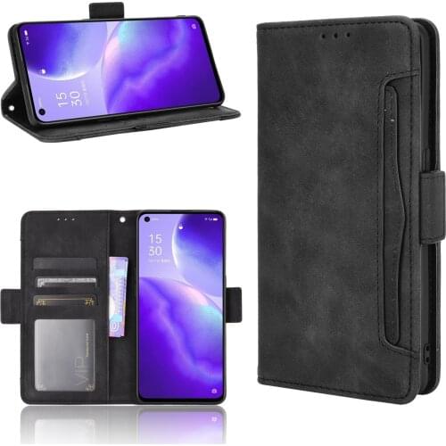 Leather Flip Phone Case for Oppo Reno 5 4G 5G / 5Pro Plus / 5F 4G / Find X3 X3Lite X3Pro / X3 Neo Back Cover with Stand Coque