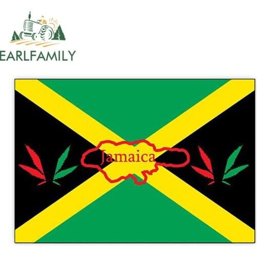 EARLFAMILY 13cm X 8.9cm Bob Marley Jamaica Flag Sticker Decal Funny Car Truck Laptop Window Graphic HD Car Styling Car Stickers
