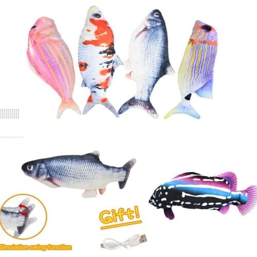 30CM Electric Cat Toy Fish USB Charger Interactive Realistic Pet Cats Chew Bite Toys floppy Fish Cat toy Pet Supplies for Dogs