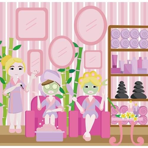 Spa Party Backdrop Teen Girl Beauty Makeup Birthday Party Banner Salon Skin Care Beauty Nail Mask Photo Background Poster Decors