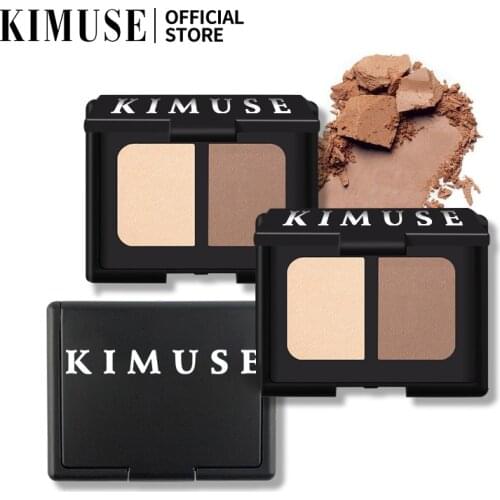 KIMUSE 2 Colors Highlight Contour Bronzer Makeup Shading Highlighter Powder Palette Brighten Glow Illuminator Facial Cosmetics