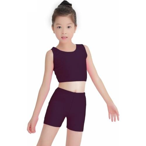 AOYLISEY Toddler Ballet Set Exercise Tops & Shorts Gymnastics Tops for Girls Spandex Bodysuit Ballet Dance Costumes Kids