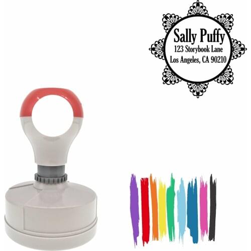 Bbloop Lace Design Round Pre-Inked Laser-Cut Address Stamp