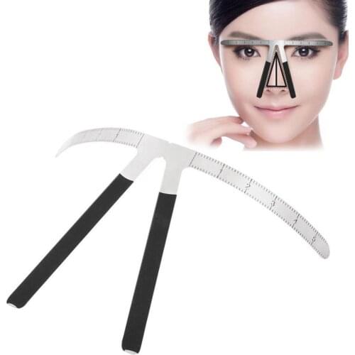 3D Metal Tattoo Eyebrow Ruler Makeup Shaper Template Definition Position Measure Tool Makeup Eyebrow Stencil Eyebrow Guide Tool
